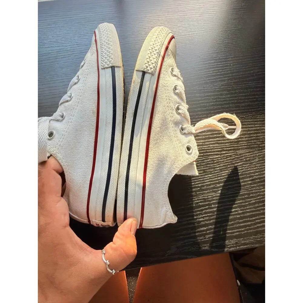 Converse All Star Low Top Sneakers Youth Size 1.5 White Canvas Lace Up Shoes
